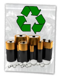 Household Batteries in a bag for recycling
