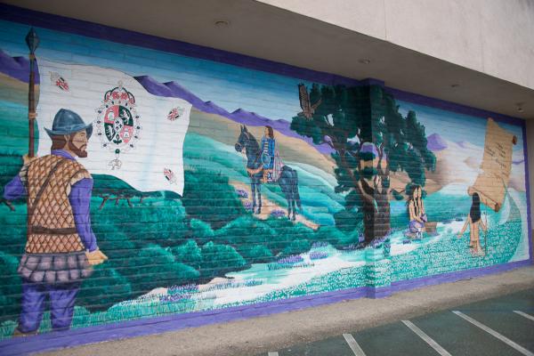 Photo of building with a mural on it