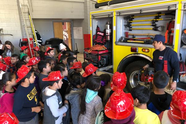 Photo of Kids Visiting Fire Department