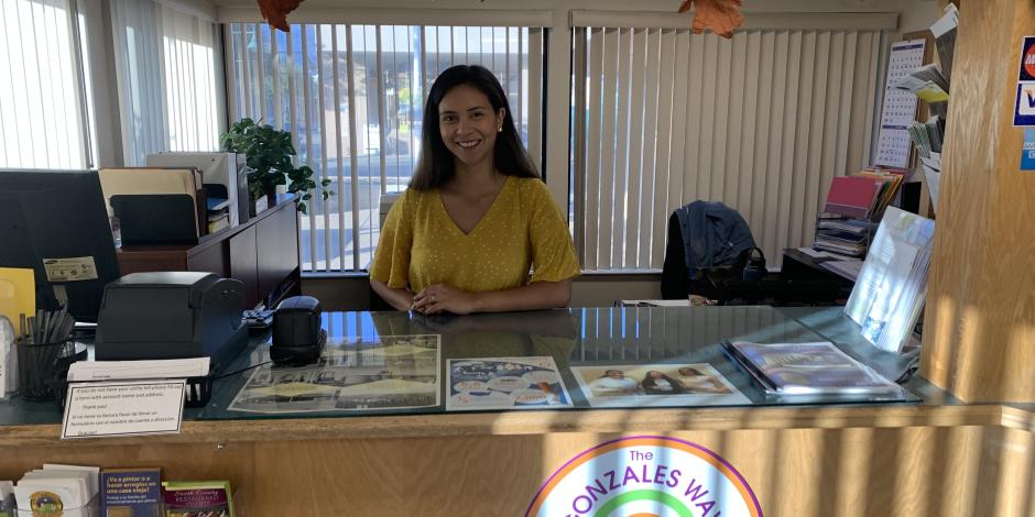 Alejandra at the front counter