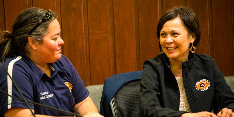 Gonzales Recreation Coordinator Sara Papineau-Brandt, Consultant Michelle Slade