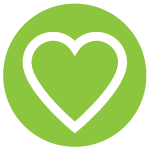 Community Involvement graphic of outlined heart