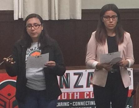 Cindy and Nayeli conducting a meeting